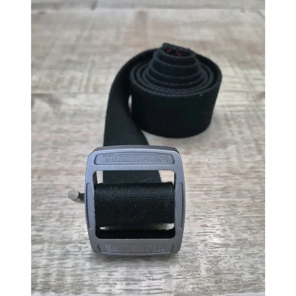 Timbuk2 Belt Canvas Black One Size Adjustable Unisex Metallic Nickel Buckle Logo